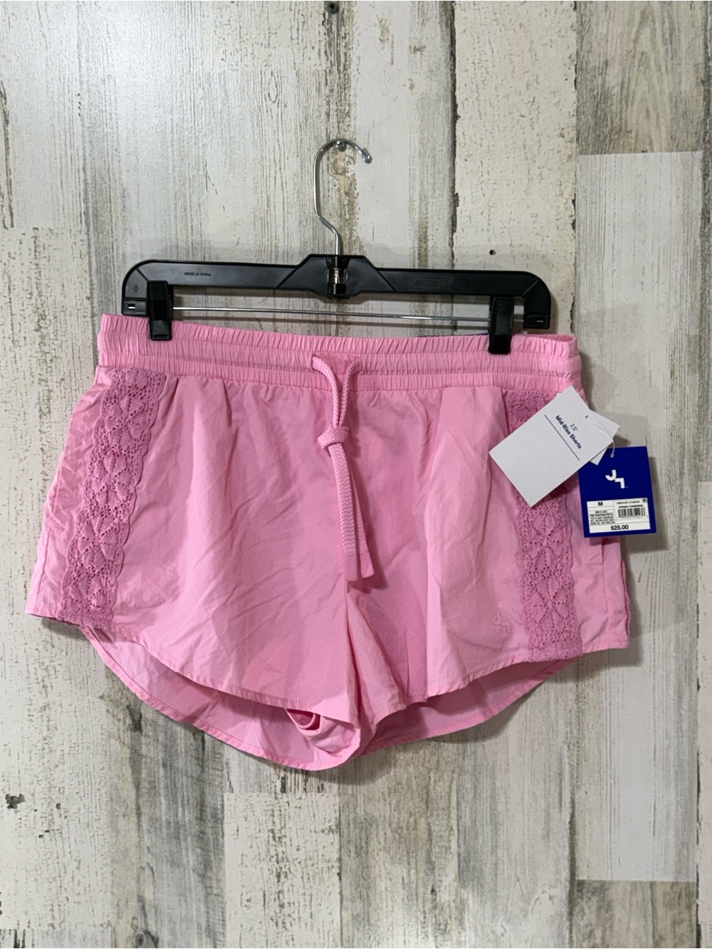 JoyLab Pink Athletic Shorts with Lace Trim